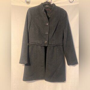 Mario Serrani Black Wool Coat with Convertible Bottom